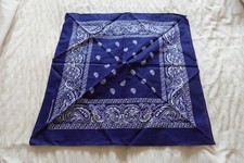 Cotton Paisley Bandana blue 54 x 54 cm, scarf, head band , hair tie punk , emo 