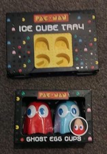Official Paladone Pacman Ghost Egg Cups And Ice Cube Tray Retro  memorabilia 