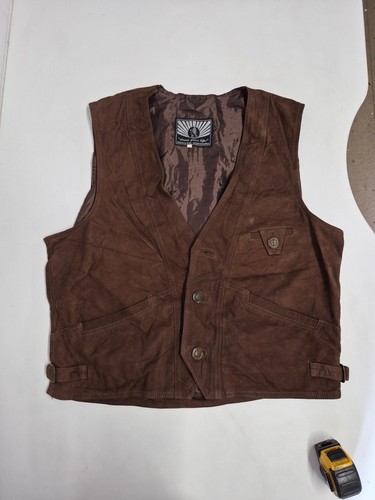 Vintage leather waistcoat - , 48"