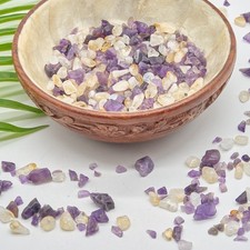 Amethyst-Citrine Mix Crystal Chips Small Mini Gemstones Undrilled Crafts 2-10mm