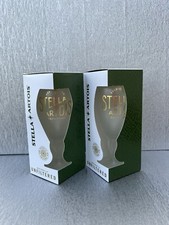2 x New Stella Artois Unfiltered Beer Frosted Half Pint Glass Boxed