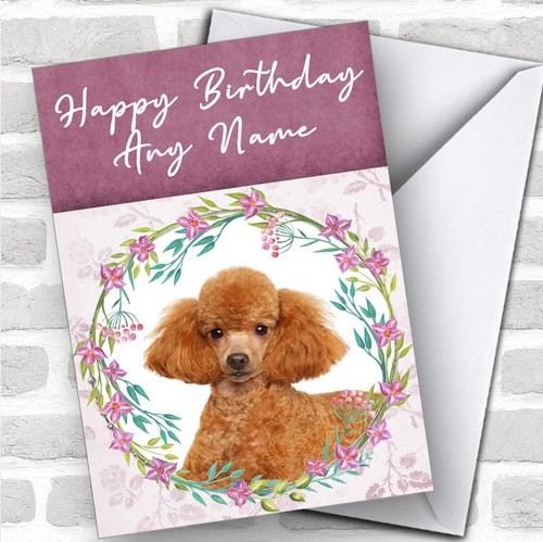 Poodle dog pink floral animal - poodle,
