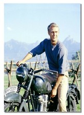 Steve McQueen #6 American Actor Poster King of Cool Motorcycle Star Oldschool