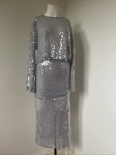 Zara Silver Sequin Two Piece