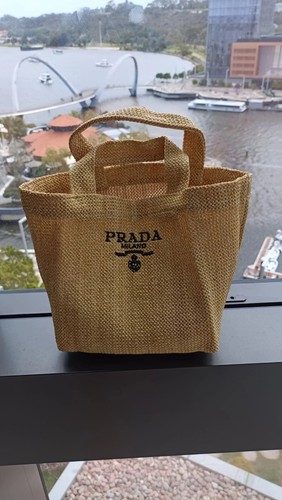 Prada perfume raffia straw - raffia, vip