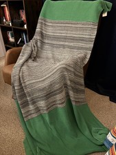 Bed sofa throw Habitat 150cm x 200cm green-grey 100% cotton knit texture