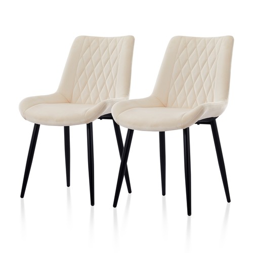 2pcs beige dining chairs set - beige,