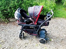 Double GRACO READY2GROW Pushchair Buggy Stroller With Accessories