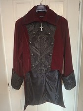 Mens Wine Red Velvet Gothic