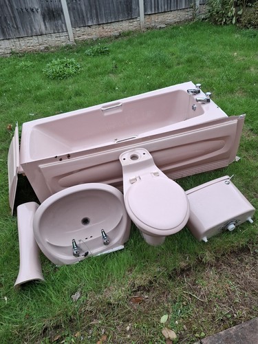 Vintage pink bathroom suite - vintage,