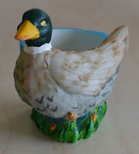 SILEA EGG CUP - DUCK MALLARD STANDING ON GRASS WHITE CLOUDS IN BLUE SKY EGG CUP 