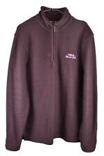 WEIRD FISH Purple Macaroni Jumper size S Mens Coptton Zip Neck 1/4 Zip Pullover