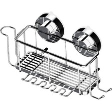 Vacuum Lock Toothbrush Holder Rack Stainless Steel No Drills Gecko Blue Canyon