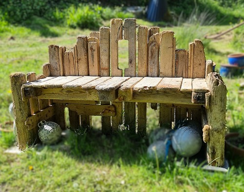 Driftwood garden seat - garden,