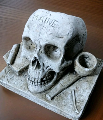 Ceramic skull ashtray usa - ceramic,