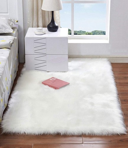 Faux fur rug fluffy sheepskin - faux,
