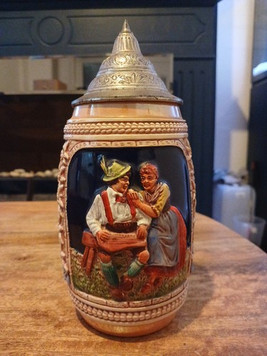 Vintage german lidded beer - german,