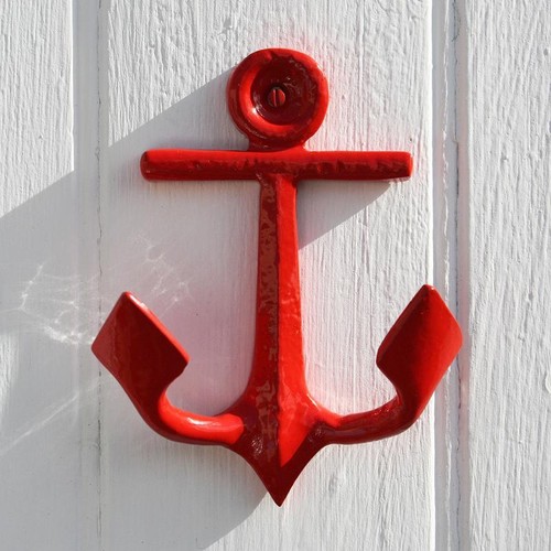 Anchor shaped wall - hook, red