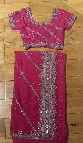 Hot pink heavy - heavy, embroidered