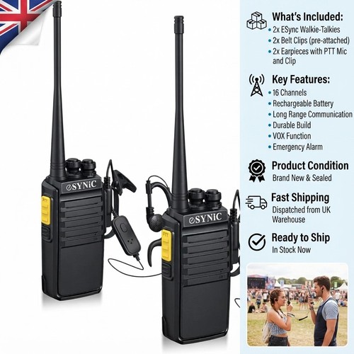 Pack rechargeable walkie - 2-pack,