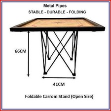 GLS Carrom Board 66cm Stand Metal Pipes Foldable with Adjustable Levellers NEW