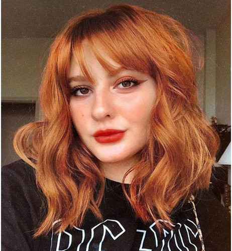 Short bob ginger wig with - short,