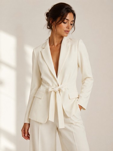 Zara woman ivory tie - zara,