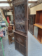 Jaycee Oak Corner Display Cabinet