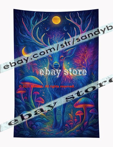 Psychedelic cosmic stag art - psychedelic,