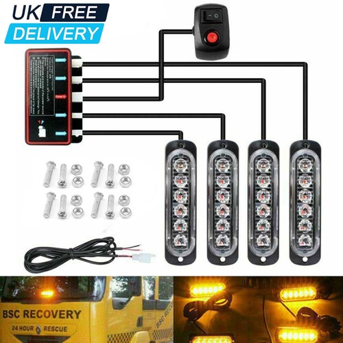 Led amber recovery strobe - 4x,