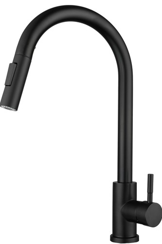 Rummy black kitchen mixer taps - black,