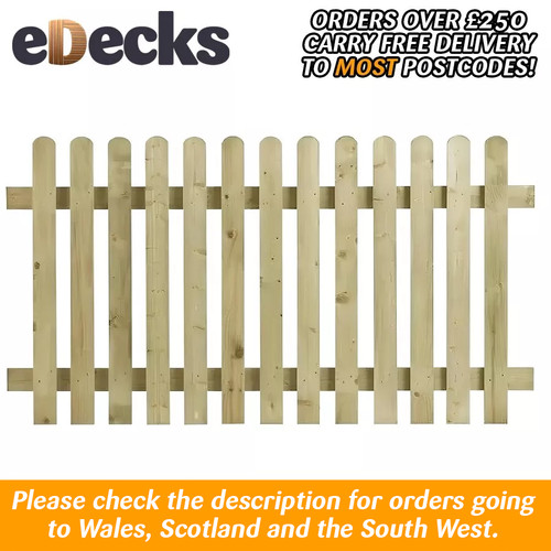 Round top picket fence panel - round,
