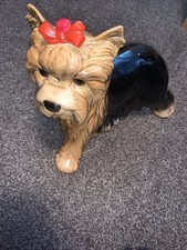 10.5 ins x 12.25 ins Goebel Porcelain Fireside Yorkshire Terrier Dog West German