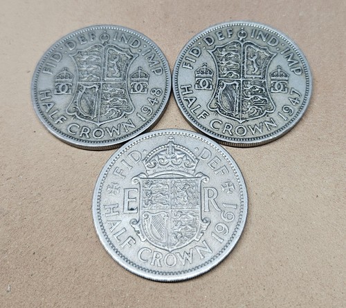 Half crown coin - 3x,