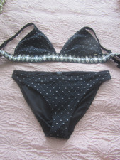 F&F black & silver rhinestone