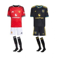 NEW Manchester United Man Utd Kids Home & Third Kit Shirt Shorts Socks Ages 7-13