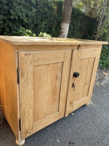 Antique pine sideboard with - sideboard, 3