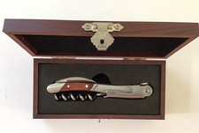 **3 in 1 HOME BAR ACCESSORY TOOL IN WOODEN BOX**VGC