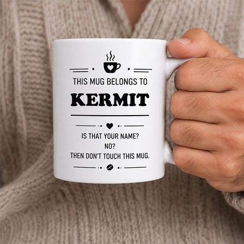 Personalised kermit mug funny - personalised,