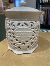 Vintage White Porcelain Cookie Biscuit Jar