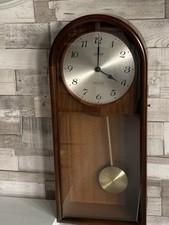 Vintage Junghans Walnut Wooden Pendulum Wall Clock Working Condition. German