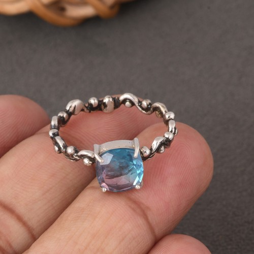 Alexandrite wave band ring - alexandrite,