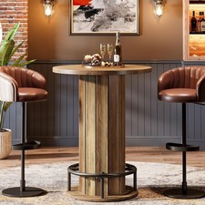 Round Bar Table,39.4" H Wood