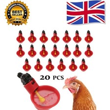 20Pcs Poultry Water Drinking Cups Chicken Hen Plastic Automatic Drinker Feeder