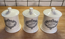 Vintage Classic Cloverleaf T.G. Green Pottery Ivory Classics Storage Jar Set