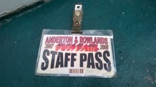 Genuine 2007 2008 Anderton & Rowlands Fairground Staff Pass