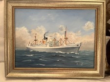 Gilt Framed ship Oil Painting