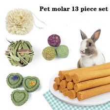 13Pcs Pet Chew Toys Set Treats and Balls for Rabbits Hamster Guinea Pig