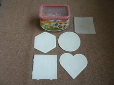 Hama Beads (Approx 1/2 Box) and 4 Peg Boards