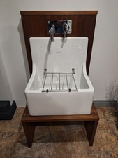 Iroko Hardwood Butler Sinkstand Cabinet Unit Hand Crafted Solid Wood